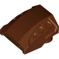 Brick Curved 2 x 2 No Studs - 3 Recessed Side Ports / Reddish Brown