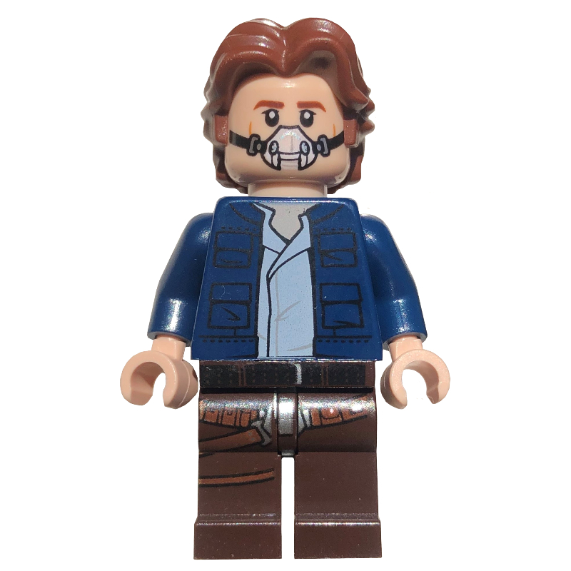 Lego Han Solo, Dark Blue Jacket, Dark Brown Legs, Printed Breathing Mask