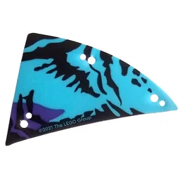 Wing, Right, Banshee, Small, Black and Dark Azure Scales, Dark Purple Trim Print / Trans-Clear