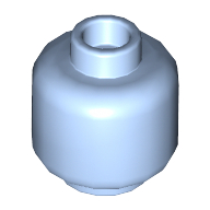 Lego Minifig Head [Plain] [Hollow Stud] / Bright Light Blue