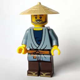 Man, Sand Blue Robe, Tan Conical Hat, Beard