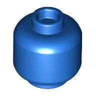 Minifig Head [Plain] [Vented Stud - 2 Holes] / Blue