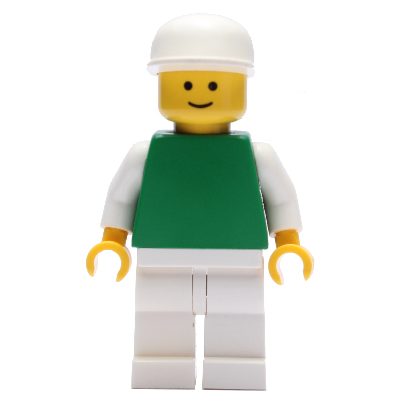Lego Green Torso, White Legs, White Cap