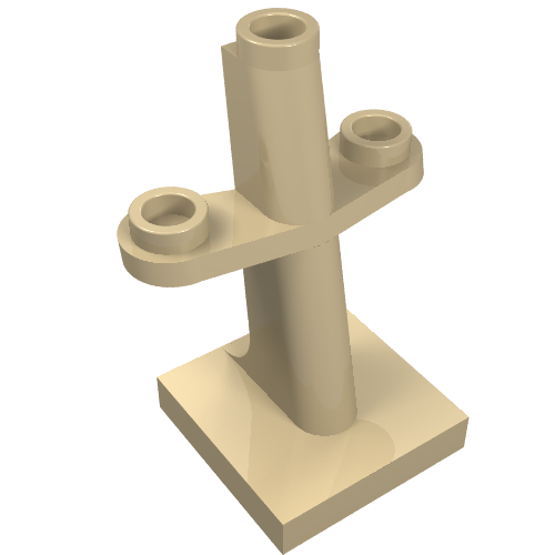 Lego Boat, Mast 2 x 2 x 3 Inclined with Stud on Top and Two Sides / Tan