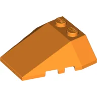 Brick Wedged, Sloped 4 x 4 Triple, Stud Notches / Orange