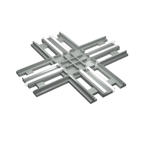 Lego Vehicle Track, Train, 12V Tapered Crossing / Light Gray