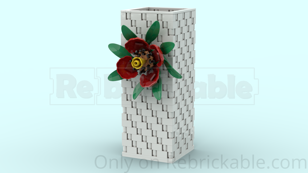 Lego Simple Vase with Red Flower