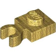 Plate Special 1 x 1 with Clip Vertical [Thick Open O Clip] / Pearl Gold
