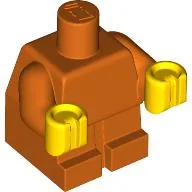 Baby / Toddler Body with Fixed Arms and Yellow Hands / Reddish Orange
