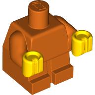 Lego Baby / Toddler Body with Fixed Arms and Yellow Hands / Reddish Orange