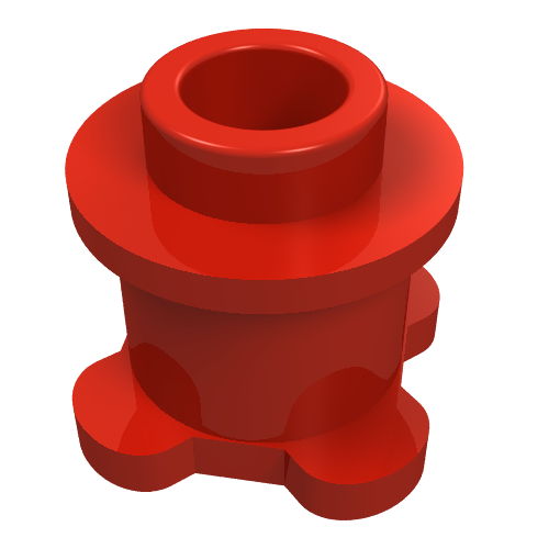 Lego Belville / Scala, Brick Round 1 x 1 x 2/3 Round / Red