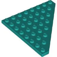 Wedge Plate 8 x 8 Cut Corner / Dark Turquoise