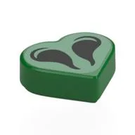 Tile 1 x 1 Heart with Black Nostrils on Light Green Background Print