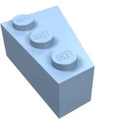 Brick Wedged, Angled 3 x 2 Left / Bright Light Blue
