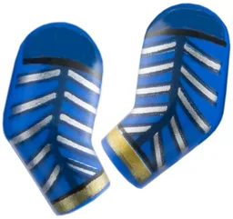 Arm, (Matching Left and Right) Pair with Dark Blue Shoulders, Silver Chevrons, Gold Cuffs Pattern / Blue