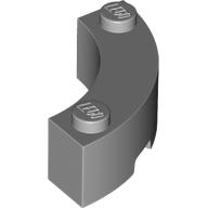 Lego Brick Round Corner 3 x 3 Macaroni with 2 Studs / Light Bluish Gray