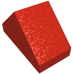 Brick Sloped 45° 2 x 1 Double without Bottom Pin / Red