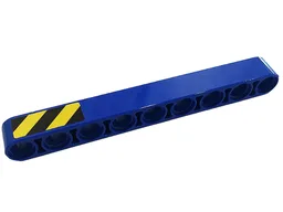 Technic, Liftarm Thick 1 x 9 with Black and Yellow Danger Stripes Pattern Side A (Sticker) - Set 42128