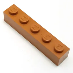 Modulex Brick 1 x 5 with M on Stud / Modulex Terracotta