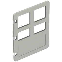 Duplo Door 1 x 4 x 4 with Four Panes / Pearl Light Gray