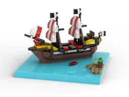 Miniature Barracuda Pirate Ship