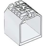 Container / Box, Open Ended 4 x 4 x 4 with 1 Hinge Finger Each End [Plain] / White