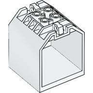 Lego Container / Box, Open Ended 4 x 4 x 4 with 1 Hinge Finger Each End [Plain] / White