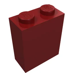 Brick 1 x 2 x 2 with Inside Stud Holder / Dark Red