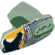 Large Figure Limb Cover, Size 5, Armor with Ball Joint Socket with 'STRINGER 3.0' and Black Bear Head Print / Trans-Green