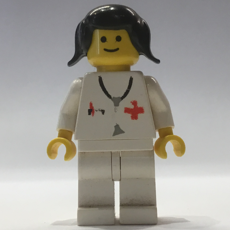 Lego Doctor - White Legs, Female, Black Hair