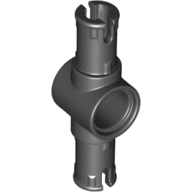 Lego Technic Pin Connector Hub with 2 Pins with Friction Ridges Lengthwise [Small Squared Pin Holes] / Black