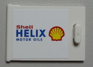 Lego Container, Cupboard 2 x 3 x 2 Door with Red 'Shell', Blue 'HELIX MOTOR OILS', and Shell Logo Pattern (Sticker) - Set 1253-1
