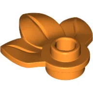 Plant, Plate 1 x 1 Round with 3 Leaves / Orange