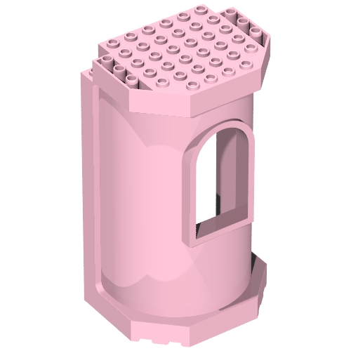 Lego Belville Wall 6 x 8 x 12 - Tower with Window / Bright Pink