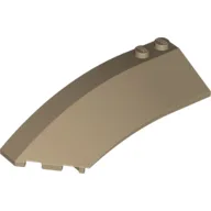 Brick Wedged, Curved 8 x 3 x 2 Open Left / Dark Tan