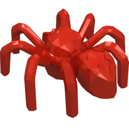 Insect, Spider with Elongated Tail Section / Red