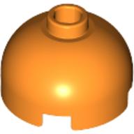 Lego Brick Round 2 x 2 Dome Top, Blocked Open Stud, Bottom Axle Holder / Orange