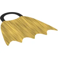 Duplo Cape with Black Back and Elastic Loop, Scalloped 5 Points / Pearl Gold