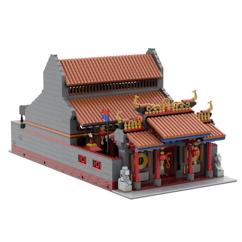 Lego Modular Chinese Temple Interios and Backyard