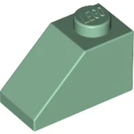 Brick Sloped 45° 2 x 1 with Bottom Pin / Sand Green