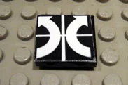 Tile 2 x 2 with White Crossed Lines and Arrows Curved Counterclockwise, Clockwise Pattern (Sticker) - Set 8094