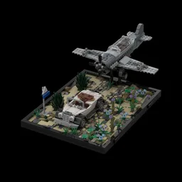 77012 Fighter Plane chase MOC Diorama