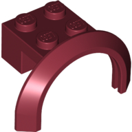 Lego Wheel Arch, Mudguard 4 x 2 1/2 x 2 with 2 x 2 Plate / Dark Red