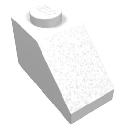 Brick Sloped 45° 2 x 1 without Bottom Pin / White