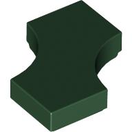Lego Tile Special 2 x 2 with 2 Quarter Round Cutouts / Dark Green