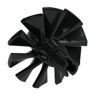 Jet Engine Fan with 10 Blades and Technic Pin / Black