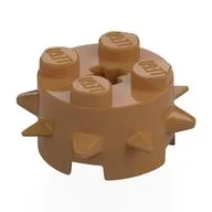 Brick Round 2 x 2 Special with Spikes / Medium Nougat