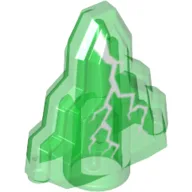 Rock 1 x 2 Crystal Stepped with White Lightning Print / Trans-Green