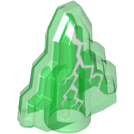 Lego Rock 1 x 2 Crystal Stepped with White Lightning Print