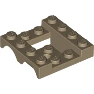 Vehicle Base 4 x 4 x 1 1/3 with Wheel Arches, 2 x 2 Recessed Center and Hole / Dark Tan